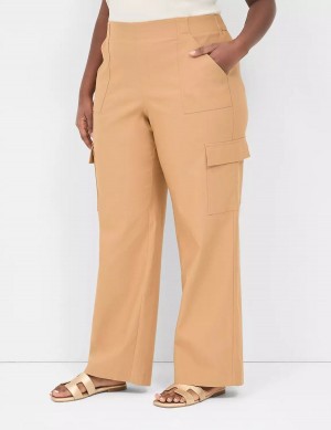 Lane Bryant 4-Season Pull-On Straight Cargo Women Pants Brown | MRF2968PL