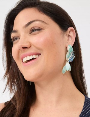 Lane Bryant Blue Parrot Statement Women Earrings Silver | NGL7587WJ