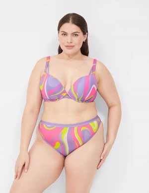 Lane Bryant Boost Plunge Women Bralettes Purple Multicolor | LNF6983RA