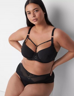 Lane Bryant Boost Women Balconette Bra Black | TIH8416GF