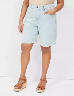 Lane Bryant Boyfriend Fit Bermuda Jean Women Shorts Light Blue | LNP9691WU