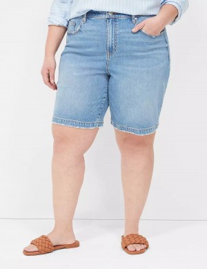 Lane Bryant Boyfriend Fit Bermuda Jean Women Shorts Blue | KTV2864BA