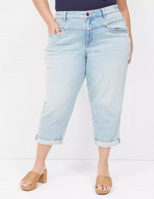 Lane Bryant Boyfriend Fit Capri Women Jeans Light Blue | YCM3934XU