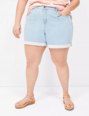 Lane Bryant Boyfriend Fit Midi Jean Women Shorts Light Blue | PFF5685XI