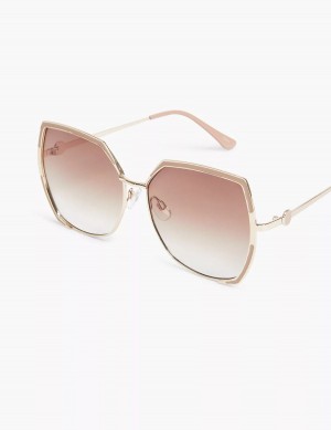 Lane Bryant Butterfly Aviator Women Sunglasses Brown | JEG9517VQ