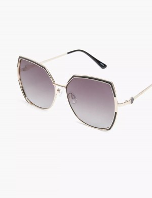 Lane Bryant Butterfly Aviator Women Sunglasses Black | IKS6937LN