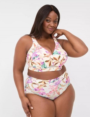 Lane Bryant Comfort Bliss Lightly Lined No-Wire Women Bralettes White Multicolor | DRO1775DT