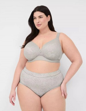 Lane Bryant Comfort Bliss Lightly Lined Full Coverage With Lace Women Bralettes Grey | BHV264BY