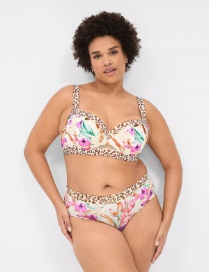 Lane Bryant Comfort Bliss Lightly Lined Women Balconette Bra White Multicolor | UGD7452HF