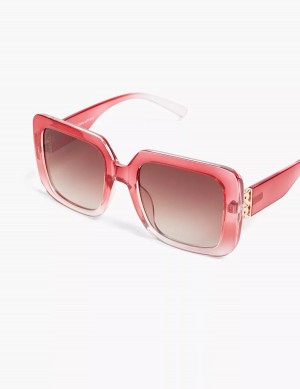 Lane Bryant Coral Oversized Square Women Sunglasses Coral | DNF9068UK