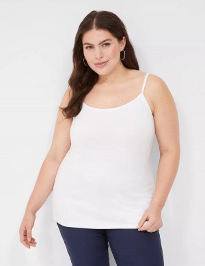 Lane Bryant Cotton Cami Women Tank Top White | ABR9499AL