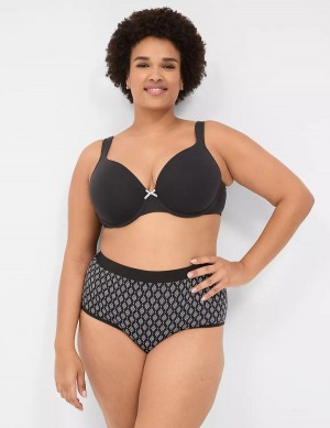 Lane Bryant Cotton Full With Wide Waistband Women Briefs Black | RFL4318LC