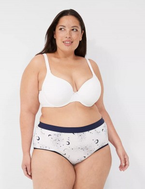 Lane Bryant Cotton Full With Wide Waistband Women Briefs White | WOA1986XH