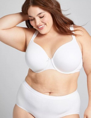 Lane Bryant Cotton Lightly Lined Full Coverage Women Bralettes White | FMO6945PG