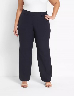 Lane Bryant Curvy Fit Perfect Drape Straight Women Pants Blue | CIV9776KM