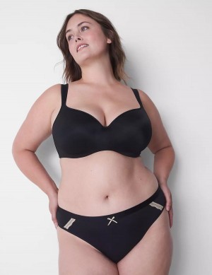 Lane Bryant Extra Soft Women Thong Panty Black | XHK1318EP