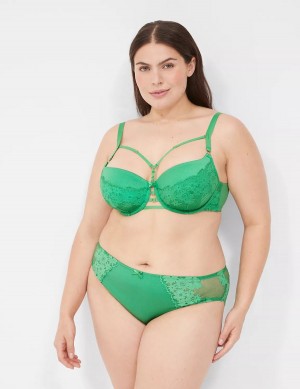 Lane Bryant Fishnet Lace Boost Women Balconette Bra Green | ZMP5660BW