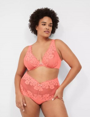 Lane Bryant Fishnet Lace Women Thong Panty Pink | CUP653QV