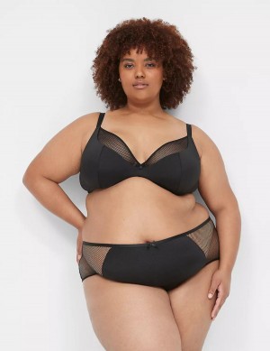 Lane Bryant Fishnet Women Briefs Black | LVZ4776PH