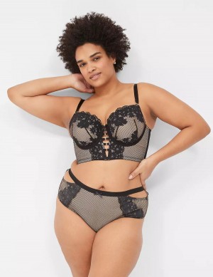 Lane Bryant Fishnet & Lace Women Briefs Black | NVR972RO