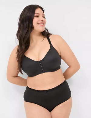 Lane Bryant Front-Close No-Wire Women Bralettes Black | LYR2567ZX