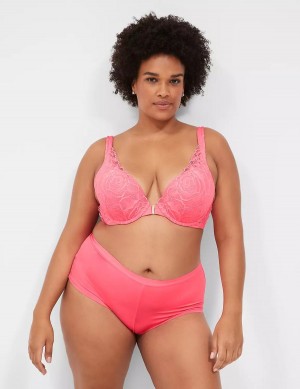 Lane Bryant Front-Close Smooth Boost Plunge Women Bralettes Pink | NES8521OR