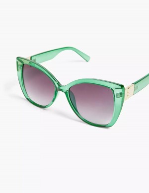 Lane Bryant Green Jelly Cateye Women Sunglasses Green | AXK5721IR