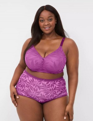 Lane Bryant Invisible Lace Backsmoother Full Coverage No-Wire Women Bralettes Purple | QXT2079CS