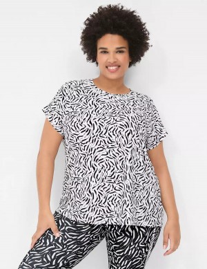 Lane Bryant LIVI Crew-Neck Recycled LIVI Soft Tee Women T Shirts White | TQY3051SW