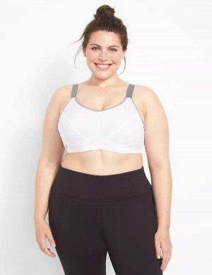 Lane Bryant LIVI High-Impact Wicking Underwire Women Sports Bra White | SXV9734CG