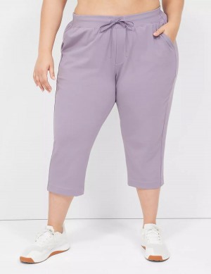 Lane Bryant LIVI Knit Capri Women Pants Purple Olive | KVS2976YJ