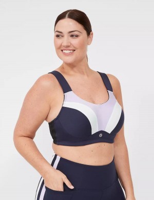 Lane Bryant LIVI Max Support Wicking Underwire Women Sports Bra Navy | RQW10072PF