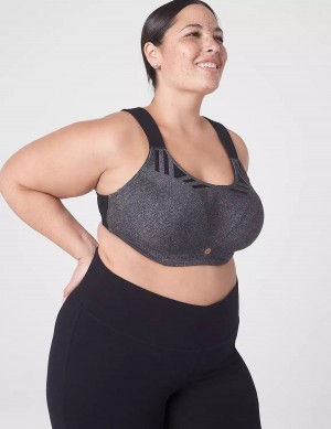 Lane Bryant LIVI Max Support Wicking Underwire Women Sports Bra Grey | CBR1698MQ