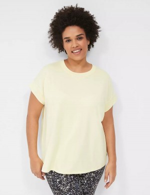 Lane Bryant LIVI Soft Crew-Neck Recycled Tee Women T Shirts Yellow | QQO922RI