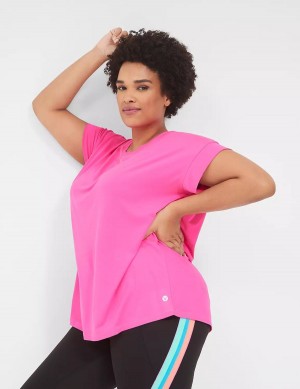 Lane Bryant LIVI Soft Crew-Neck Recycled Tee Women T Shirts Light Pink | FNK10013UO