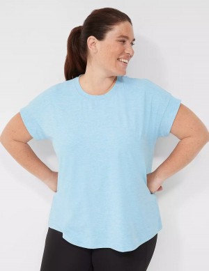 Lane Bryant LIVI Soft Crew-Neck Recycled Tee Women T Shirts Blue | FMG2999WW