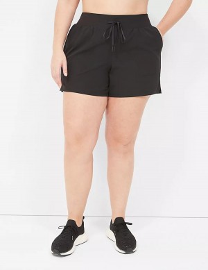 Lane Bryant LIVI Stretch Woven Women Shorts Black | TZZ6240LY