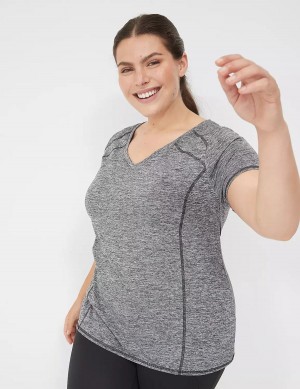 Lane Bryant LIVI Wicking Active Tee Women T Shirts Black | UVP2352OY