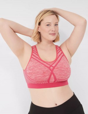 Lane Bryant LIVI Wireless Medium-Impact Seamless Women Sports Bra Pink | OUI5385ON