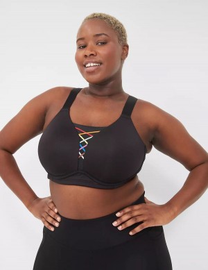 Lane Bryant LIVI Wireless Medium-Impact Wicking Women Sports Bra Black | SBS955XU