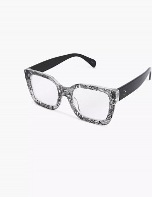 Lane Bryant Lace Print Square Reading Women Glasses White | KHH6873XT