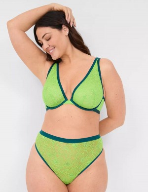 Lane Bryant Lace Unlined High Apex Women Bralettes Green | NCT6826XO