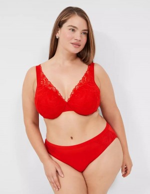 Lane Bryant Lightly Lined Full Coverage With Lace Women Bralettes Red | KUO7388VD