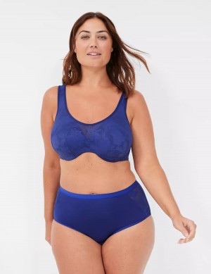 Lane Bryant Lightly Lined Full Coverage with Lace Overlay Women Bralettes Blue | FYS302DE