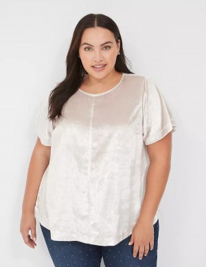 Lane Bryant Lurex Boatneck Swing Top Women T Shirts Grey | BOR7748NB