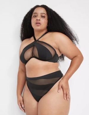 Lane Bryant Mesh Bandeau Women Bralettes Black | GTX9861FI