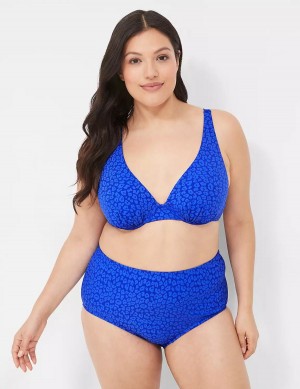 Lane Bryant Mid-Rise Swim Women Briefs Blue | RTM8642LL