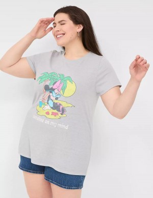 Lane Bryant Minnie Sunshine On My Mind Graphic Tee Women T Shirts Grey | EMY6599FC