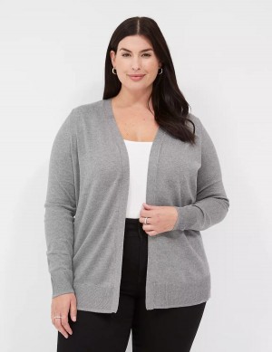 Lane Bryant Modern Long-Sleeve Open-Front Women Cardigan Grey | XXG6080RR