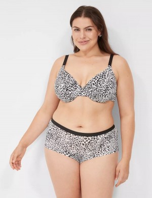 Lane Bryant No-Show Boyshort Women Briefs White Black | MLQ3144KX